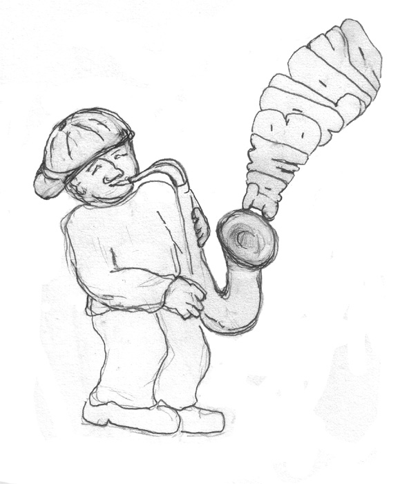 Hip Hop Sax With Bubble Letters